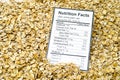 Nutrition facts of whole grain raw oats