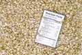 Nutrition facts of whole grain raw oats with oats background