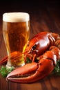 crab freshness background crayfish seafood snack glass red crawfish food beer. Generative AI.