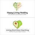 Nutrition food healthy vegetable avocado logo design Royalty Free Stock Photo