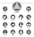 nutrition icon set inverse style