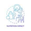 Nutrition impact blue gradient concept icon