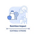 Nutrition impact light blue concept icon