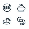 nutrition line icons. linear set. quality vector line set such as shrimp, vegan, hummus