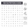 Nutrition line icons, signs, vector set, outline illustration concept