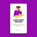 nutrition loneliness sad man vector Royalty Free Stock Photo