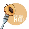 Nutritional food apricot fruit fork