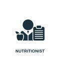 Nutritionist icon. Monochrome simple icon for templates, web design and infographics