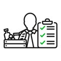 Nutritionist outline icon. Dietitian Doctor Vector illustration