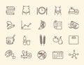 Nutritionist outline icons set.