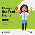 Banner design of change bad food habits