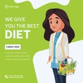 Banner design of we give you the best diet