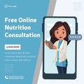 Banner design of free online nutrition consultation Royalty Free Stock Photo