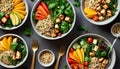 Nutritious Bowl Spread. Generative  AI Royalty Free Stock Photo