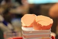 Nutritious Breakfast Essentials: Organic Chicken Egg Shells in a Restaurant Setting Royalty Free Stock Photo