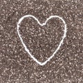 Nutritious chia seeds on heart shape