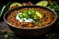 Nutritious Chili lentil soup. Generate Ai