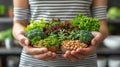 Nutritious Fresh Vegetables and Beans Held in Hands