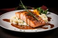 Nutritious Grilled salmon food nature. Generate Ai
