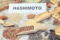 Nutritious healthy ingredients and inscription hashimoto. Problems with thyroid concept