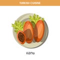 Nutritious Kefte with lettuce leaves from Turkish cuisine