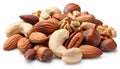 nutritious mixed nuts on white