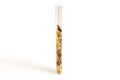 Nutritious, healthy muesli in a glass test tube