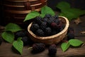 Nutritious Organic mulberry. Generate Ai