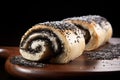 Nutritious Poppy seed roll. Generate Ai Royalty Free Stock Photo