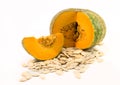 Nutritious pumpkin and seeds Royalty Free Stock Photo