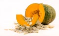 Nutritious pumpkin and seeds Royalty Free Stock Photo