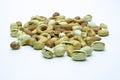 nuts almonds cashew hazelnuts scattered on white background