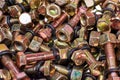 Nuts bolts background closeup Royalty Free Stock Photo