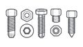 Nuts and Bolts Fasteners, Industrial and Construction Vector, vector design Generative AI Royalty Free Stock Photo