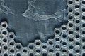 Nuts, bolts, screws on a dark concrete background Royalty Free Stock Photo