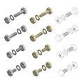 Nuts Bolts Washers Hardware Isometric Set Royalty Free Stock Photo