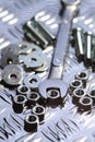 Nuts bolts washers spanner C Royalty Free Stock Photo