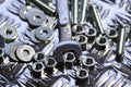 Nuts bolts washers spanner D Royalty Free Stock Photo