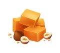 Nuts Caramel Cubes Composition Royalty Free Stock Photo