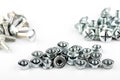 nuts with a press washer on a white background. M6 screws Royalty Free Stock Photo