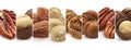 Nuts collage isolated on white background with copy space Royalty Free Stock Photo