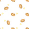 Nuts collection tileable texture vector. Suits for fabric and package print Royalty Free Stock Photo