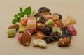 Nuts and dry fruits mix Royalty Free Stock Photo