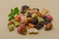 Nuts and dry fruits mix Royalty Free Stock Photo