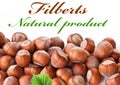 Nuts filberts isolated