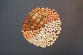 The nuts in the form of a pie chart Royalty Free Stock Photo