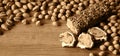 Nuts and halva on the table Royalty Free Stock Photo