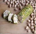 Nuts and halva on the table Royalty Free Stock Photo