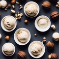 nuts ice cream on seamless texture tile