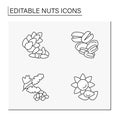 Nuts line icons set Royalty Free Stock Photo